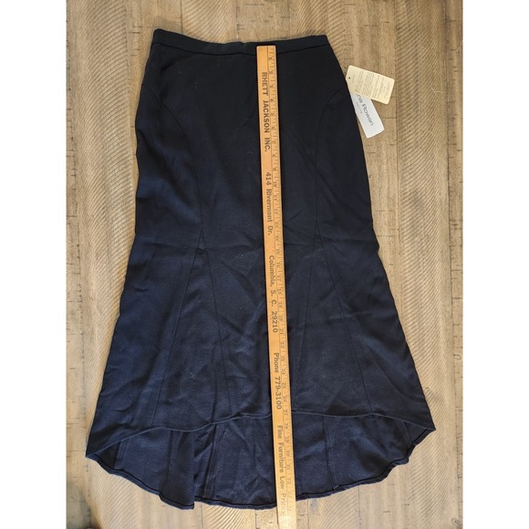 NWT Vtg 100%‎ Wool Skirt Black  Size 4 Petite High Low Hem Rena rowan - Picture 7 of 11